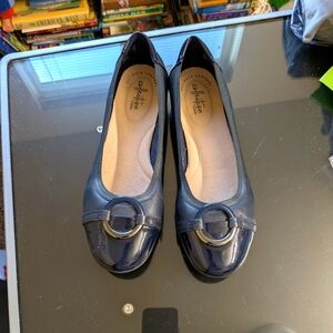 Collection By Clarks Navy Blue Flats with Buckle Detail Women's Size 9M